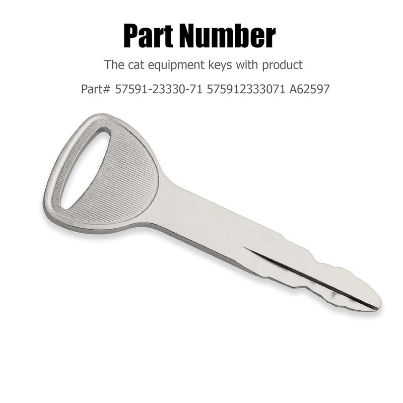 Tecreddy 57591-23330-71 Heavy Equipment Key Replacement for Toyota Forklift 57591-23330-71 575912333071 A62597 - Image 2